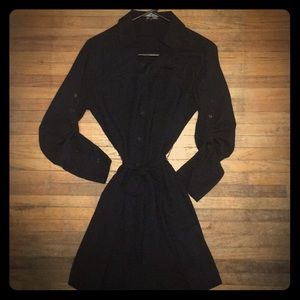 Express Size M black button down knee length dress